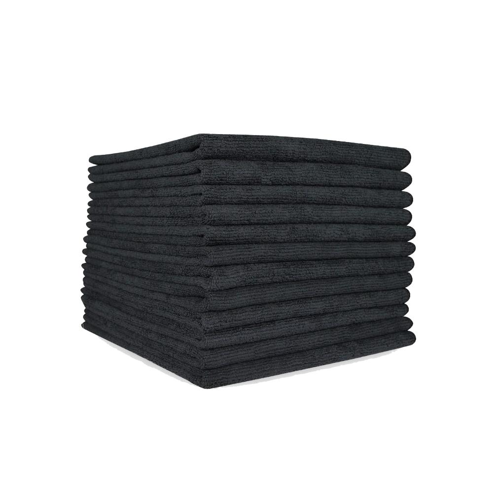 Black Microfiber Towel - 16&#34; x 16&#34; - 45 Gram